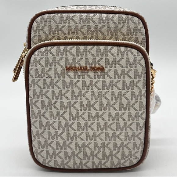 Michael Kors Medium NS Chain Xbody Bag Vanilla/Brown - Picture 4 of 13